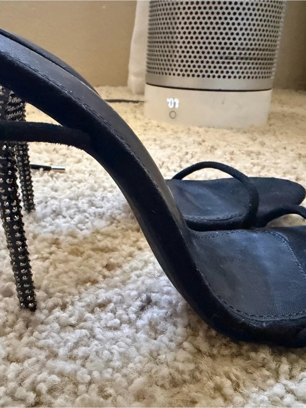 Black Lace-Up Crystal Stiletto heels 8
